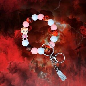 Stranger Things Jane El Hopper Beaded Wristlet Keychain